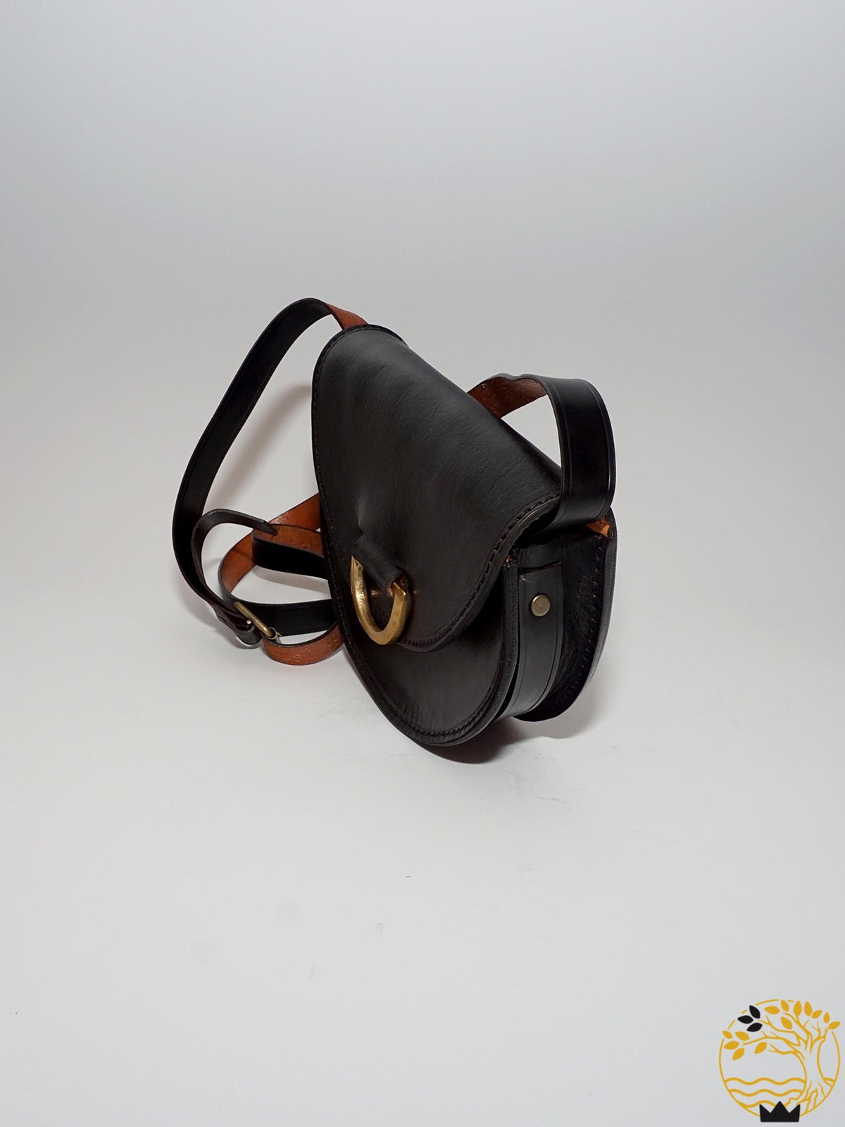 Tasche aus Rindsleder in schwarz