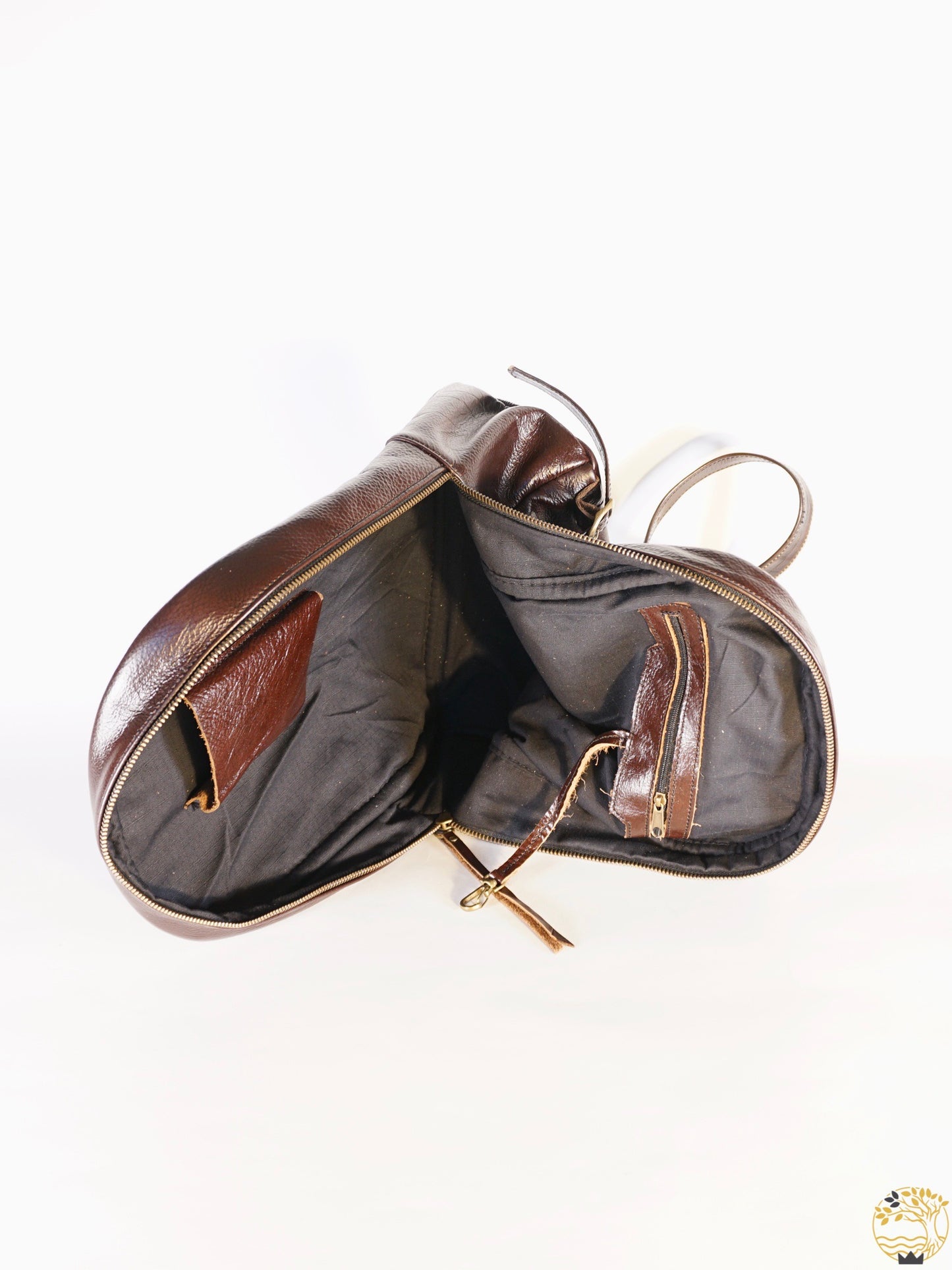 Eleganter und schlichter brauner Leder Rucksack - werkvoll.ch