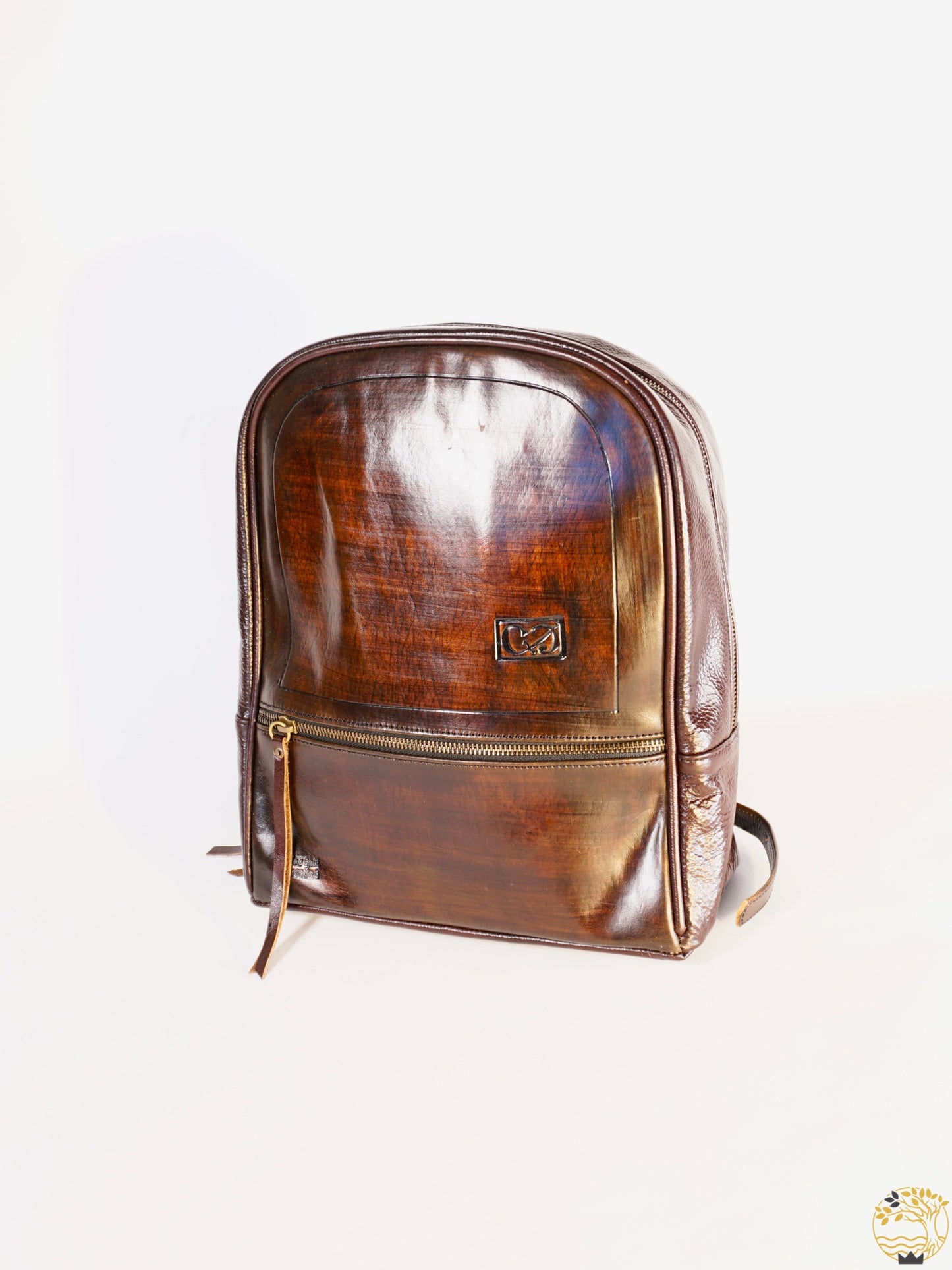 Eleganter und schlichter brauner Leder Rucksack - werkvoll.ch